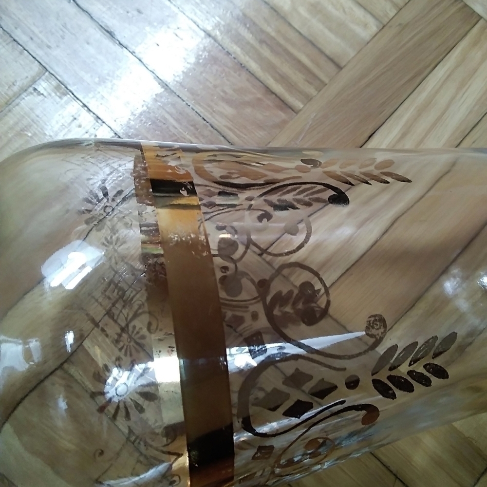 Glass decanter plated whit gold​​​​​​​​​​​​​​ - Picture 3 of 7